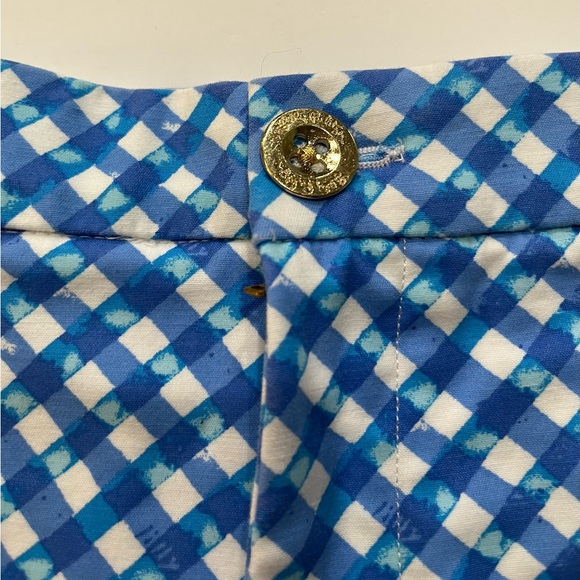 Lilly Pulitzer Boca Blue & White Checkered Gretchen Shorts Sz. 14 - Picture 6 of 12